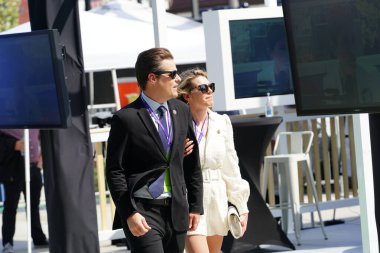 Milwaukee, Wisconsin ABD - 23 Ağustos 2023: Florida Birleşik Devletleri Temsilcisi Matt Gaetz, Fiserv Forum 'a röportaj vermek üzere 2024 Cumhuriyetçi Başkanlık Müzakeresi' ne geldi..