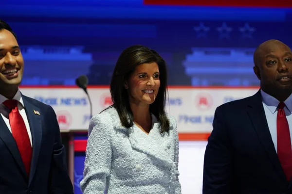 stock image Milwaukee, Wisconsin USA - August 23rd, 2023: Former Governor of South Carolina Nikki Haley participated in the 2024 Republican Presidential debate. 