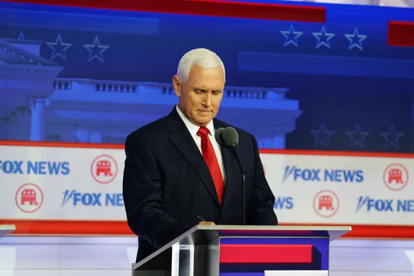 stock image Milwaukee, Wisconsin USA - August 23rd, 2023: Mike Pence Former Vice President of the United States participated in the 2024 Presidential Debate.