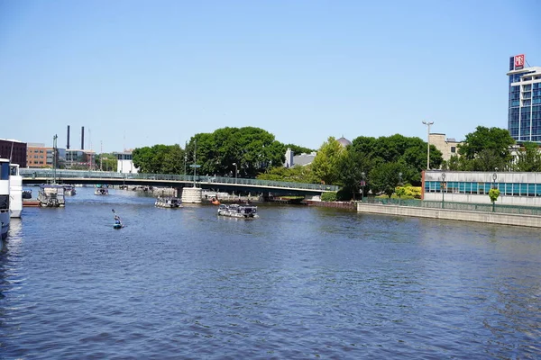 Milwaukee Wisconsin Usa August 2020 Stadtbild Der Flüsse Die Durch — Stockfoto