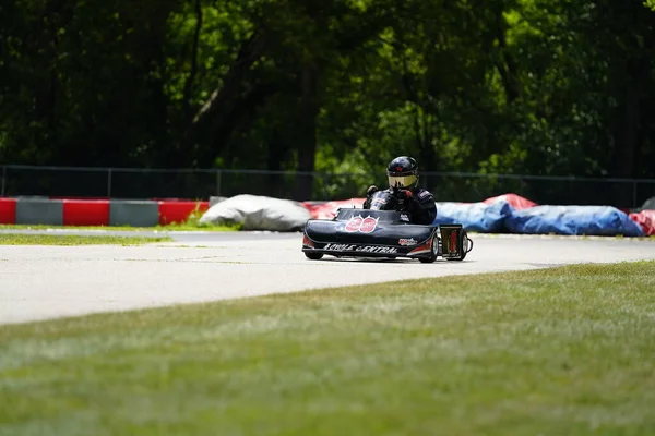 Dousman Wisconsin Usa Sierpnia 2019 Kierowcy Gokartów Ścigali Się Wyścigach — Zdjęcie stockowe