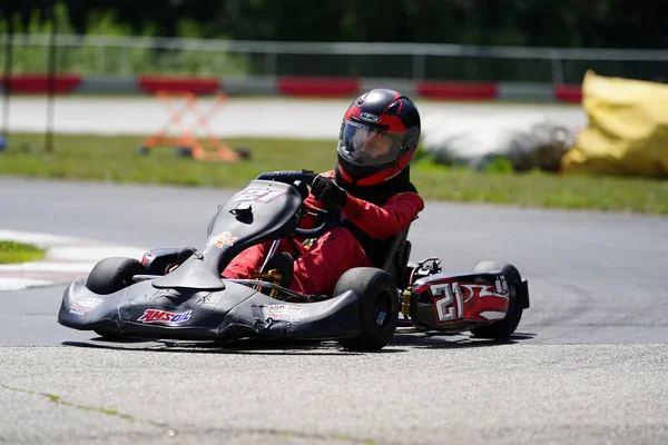 Dousman Wisconsin États Unis Août 2019 Les Pilotes Karting Ont — Photo