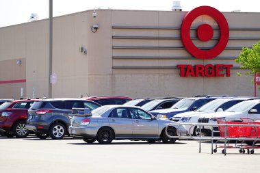 Oshkosh, Wisconsin / USA - July 19th, 2020: Target stores enforcing unconstitutional mandating face mask on customers and visitors nationwide cause of covid-19 coronavirus outbreak. No mask no service clipart