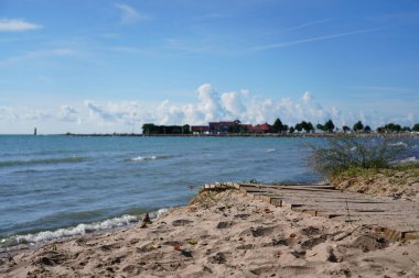 Sheboygan, Wisconsin 'de Michigan Gölü' ne sahil şeridi