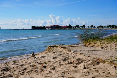 Sheboygan, Wisconsin 'de Michigan Gölü' ne sahil şeridi