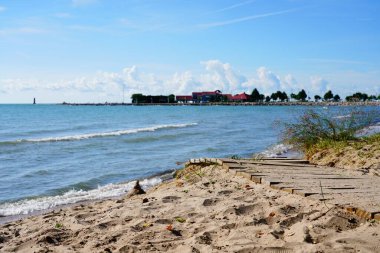 Sheboygan, Wisconsin 'de Michigan Gölü' ne sahil şeridi