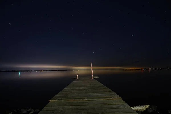 Νυχτερινή Λήψη Του Fond Lac Ουισκόνσιν Lakeside Park Κατά Διάρκεια — Φωτογραφία Αρχείου