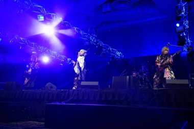 Milwaukee, Wisconsin ABD - 13 Şubat 2020: Japon görsel Kei rock grubu ACME ilk yurtdışı konserini Wisconsin Center 'daki Anime Milwaukee' de verdi..