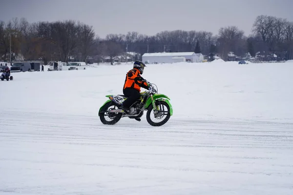 Hortonville Wisconsin Usa Ledna 2019 Mnoho Jezdců Motorce Bavilo Ježděním — Stock fotografie