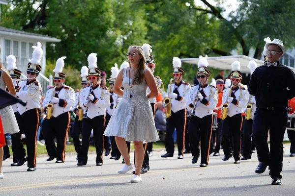 Уорренс Висконсин Сша Сентября 2022 Года Марширующий Оркестр Средней Школы — стоковое фото