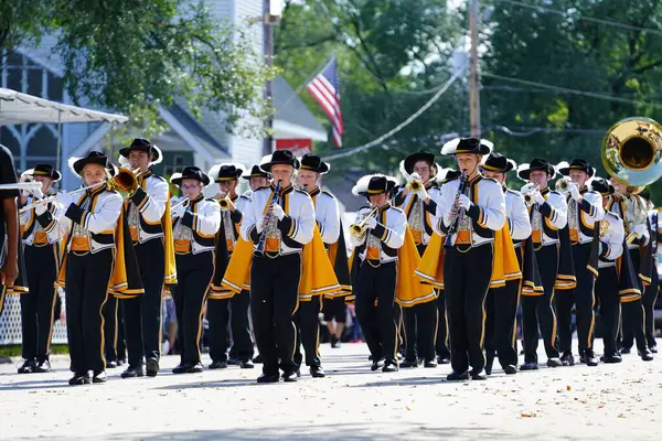 Warrens Wisconsin Usa Szeptember 2022 Luther Gimnázium Marching Knights Felvonulás — Stock Fotó