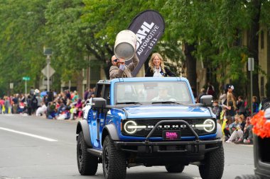 La Crosse, Wisconsin ABD - 1 Ekim 2022 Topluluk Ekim Festivali sırasında bir Alman festivali düzenledi.