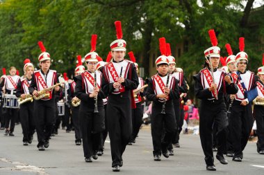 St. Louis, Missouri 'deki geleneksel Aziz Patrick Günü geçit töreninde yürüyüş yürüyüşü.
