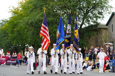 La Crosse, Wisconsin ABD - 1 Ekim 2022 Topluluk Ekim Festivali sırasında bir Alman festivali düzenledi.
