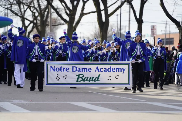 Green Bay, Wisconsin, ABD - 23 Kasım 2019: Notre Dame Akademisi müzik bandosu Green Bay 'in ev sahipliğinde 36..