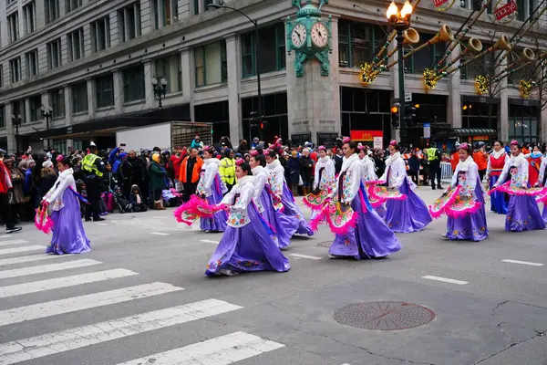 Chicago Illinois Usa November 2023 Chicago Koreaans Dansgezelschap Neemt Deel — Stockfoto