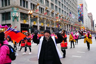 Chicago, Illinois / ABD - 28 Kasım 2019: Refuge Productions a Family Christian Centers yapım şirketi Dan Amca 'nın Chicago Şükran Günü Geçidi' ne katıldı..