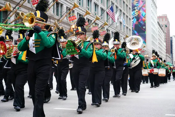 Chicago Illinois Noviembre 2023 Kelly High School Trojans Musical Marching — Foto de Stock