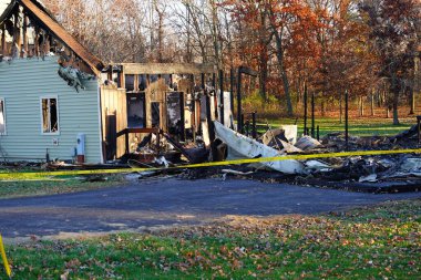 Ormanın yakınındaki bir kırsalda çıkan yangında bir ev yandı..