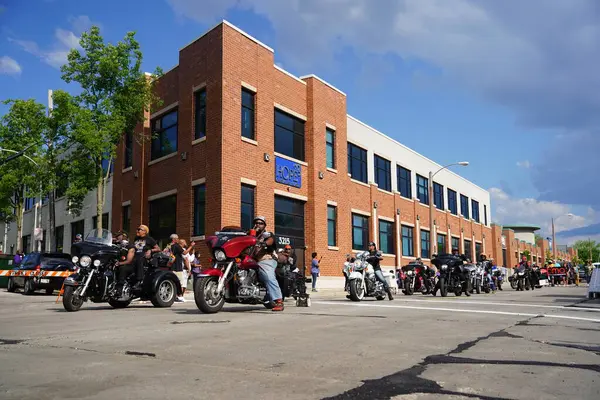 stock image Milwaukee, Wisconsin USA - June 19th, 2021: African American motorcycle gangs participated and rode on motorcycles in Juneteenth celebration parade.