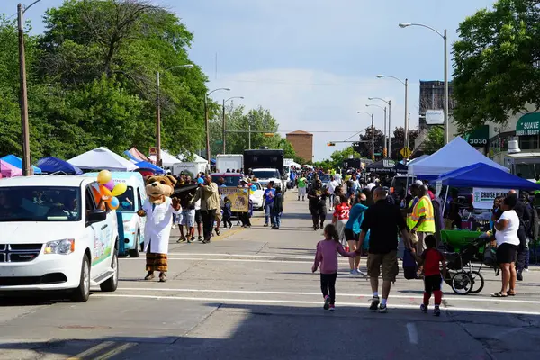 stock image Milwaukee, Wisconsin USA - June 19th, 2021: Many local African Americans of the Milwaukee community came out to enjoy Juneteenth celebration event and parade.