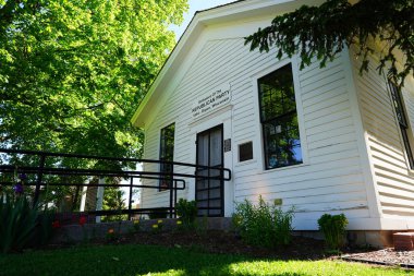 Ripon, Wisconsin ABD - 30 Mayıs 2021: Ripon, Wisconsin 'de Cumhuriyetçi Parti' nin doğduğu yerin terk edilmiş ulusal tarihi mekanı.