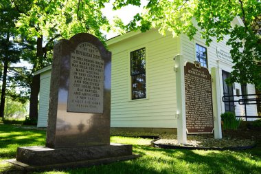 Ripon, Wisconsin ABD - 30 Mayıs 2021: Ripon, Wisconsin 'de Cumhuriyetçi Parti' nin doğduğu yerin terk edilmiş ulusal tarihi mekanı.