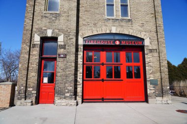 Racine, Wisconsin / ABD - 21 Şubat 2020: İtfaiye 3 müzesi Racine, Wisconsin 'de tarihi bir yer olarak duruyor.