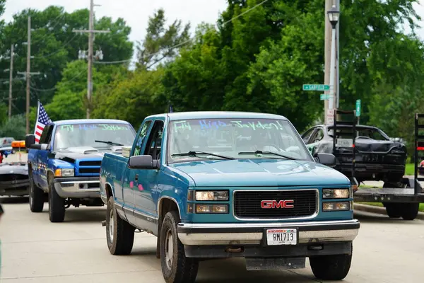 stock image Fond du Lac, Wisconsin / USA - July 18th, 2020: Members of fond du lac did burnouts in the trucks in the streets.