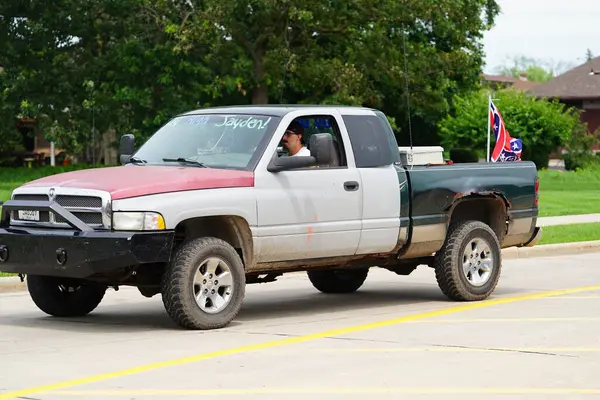 stock image Fond du Lac, Wisconsin / USA - July 18th, 2020: Members of fond du lac did burnouts in the trucks in the streets.