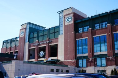 Green Bay, Wisconsin / USA - 7 Mart 2020: Green Bay Packers Lambeau Stadyumu.