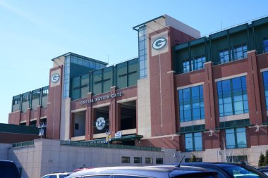 Futbol stadyumunun yeşil sahası, Chicago, Illinois, ABD.