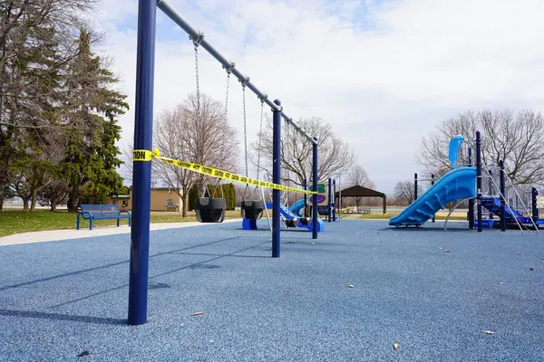 Many playgrounds and parks are restricted due to the covid-19 coronavirus pandemic spreading throughout the United States of America.