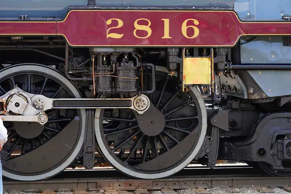 Tomah, Wisconsin USA - May 5th, 2024: Canadian Pacific 2816 Empress locomotive steam train engine traveled through Wisconsin during the Final Spike event.