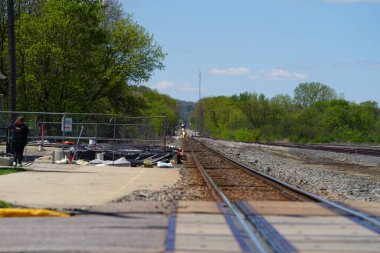 Tomah, Wisconsin USA - May 5th, 2024: Canadian Pacific 2816 Empress locomotive steam train engine traveled through Wisconsin during the Final Spike event.