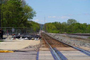Tomah, Wisconsin USA - May 5th, 2024: Canadian Pacific 2816 Empress locomotive steam train engine traveled through Wisconsin during the Final Spike event.
