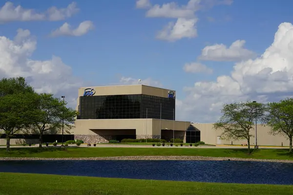 stock image Oshkosh, Wisconsin USA - May 9th, 2024: Experimental Aircraft Association EAA building and exhibit museum.