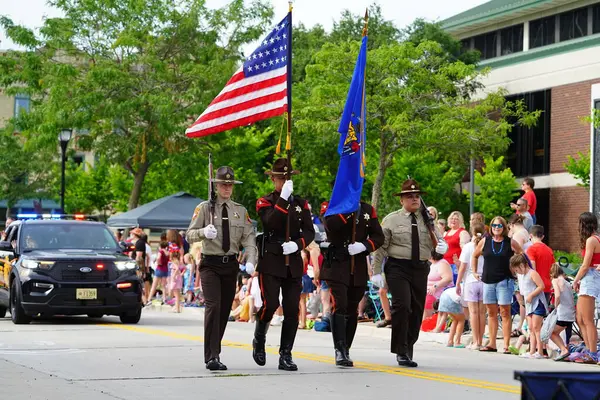 stock image Sheboygan, Wisconsin USA - July 4th, 2024: Freedom Fest parade during 4th of July holiday.