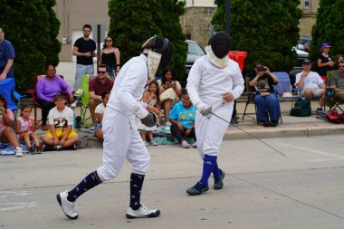 Sheboygan, Wisconsin ABD - 4 Temmuz 2024: 4 Temmuz bayramı boyunca Özgürlük Festivali geçidi.