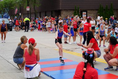 Sheboygan, Wisconsin USA - July 4th, 2024: Freedom Fest parade during 4th of July holiday. clipart