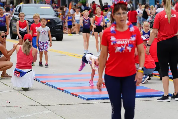 Stock image Sheboygan, Wisconsin USA - July 4th, 2024: Freedom Fest parade during 4th of July holiday.