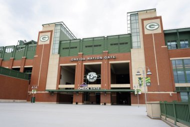 Green Bay, Wisconsin ABD - 4 Ağustos 2024: NFL Green Bay Packers Lambeau Saha Girişi.