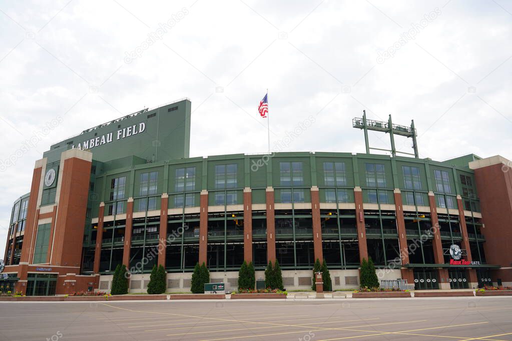 Green Bay, Wisconsin USA - August 4th, 2024: NFL Green Bay Packers Lambeau Field building entrance.