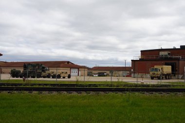 Douglas Kampı, Wisconsin ABD - 9 Ağustos 2024 Volk Field Ulusal Muhafız Üssü Askeri Kışlası.