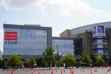 Chicago, Illinois ABD - 16 Ağustos 2024 DNC, Demokratik Ulusal Kongre Chicago, Illinois 'deki United Center' da düzenleniyor..