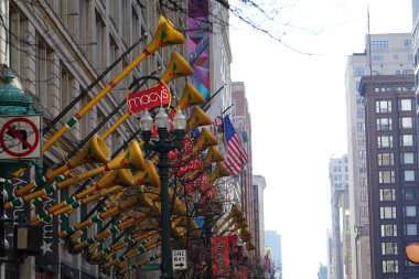 New York Şehri - Aralık 2017: Manhattan 'da Noel süslemeleri.