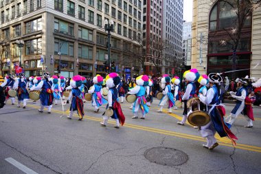 New York, ABD - 22 Ocak 17: New York Karnaval Geçidi Manhattan, New York sokaklarında, en kalabalık