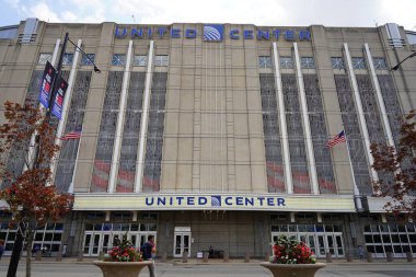 Chicago, Illinois USA - August 16th, 2024: The DNC, the Democratic National Convention is being held at the United Center in Chicago, Illinois. clipart