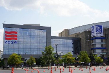 Chicago, Illinois ABD - 16 Ağustos 2024 DNC, Demokratik Ulusal Kongre Chicago, Illinois 'deki United Center' da düzenleniyor..