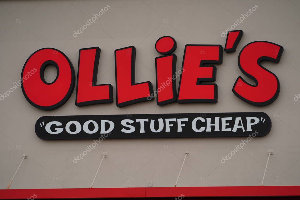 Fond du Lac, Wisconsin USA - March 5th, 2025: Ollie's Good Stuff Cheap resale store sign on a building.